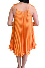 FARRAH Pleated Dress - Orange