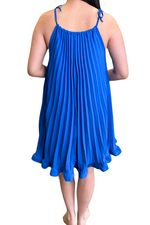 FARRAH Pleated Dress - Royal Blue