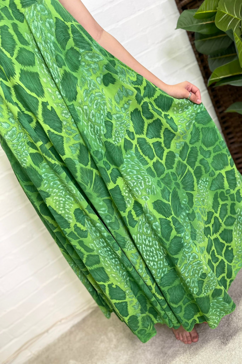 DANI Animal Print Dress - Jade Green
