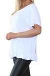 DAKOTA Frill Hem Top - White