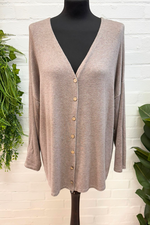 NINA Fine Knit Cardigan - Mocha