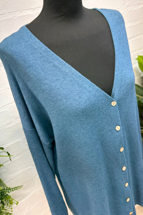 NINA Fine Knit Cardigan - Teal