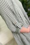 MAY Striped Tiered Midi Dress - Khaki