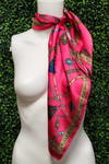 Fuchsia Chain Detail Neck Scarf - C56