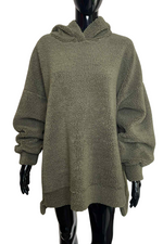ANGELA Boucle Zip Hoodie - Khaki