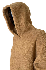 ANGELA Boucle Zip Hoodie - Camel