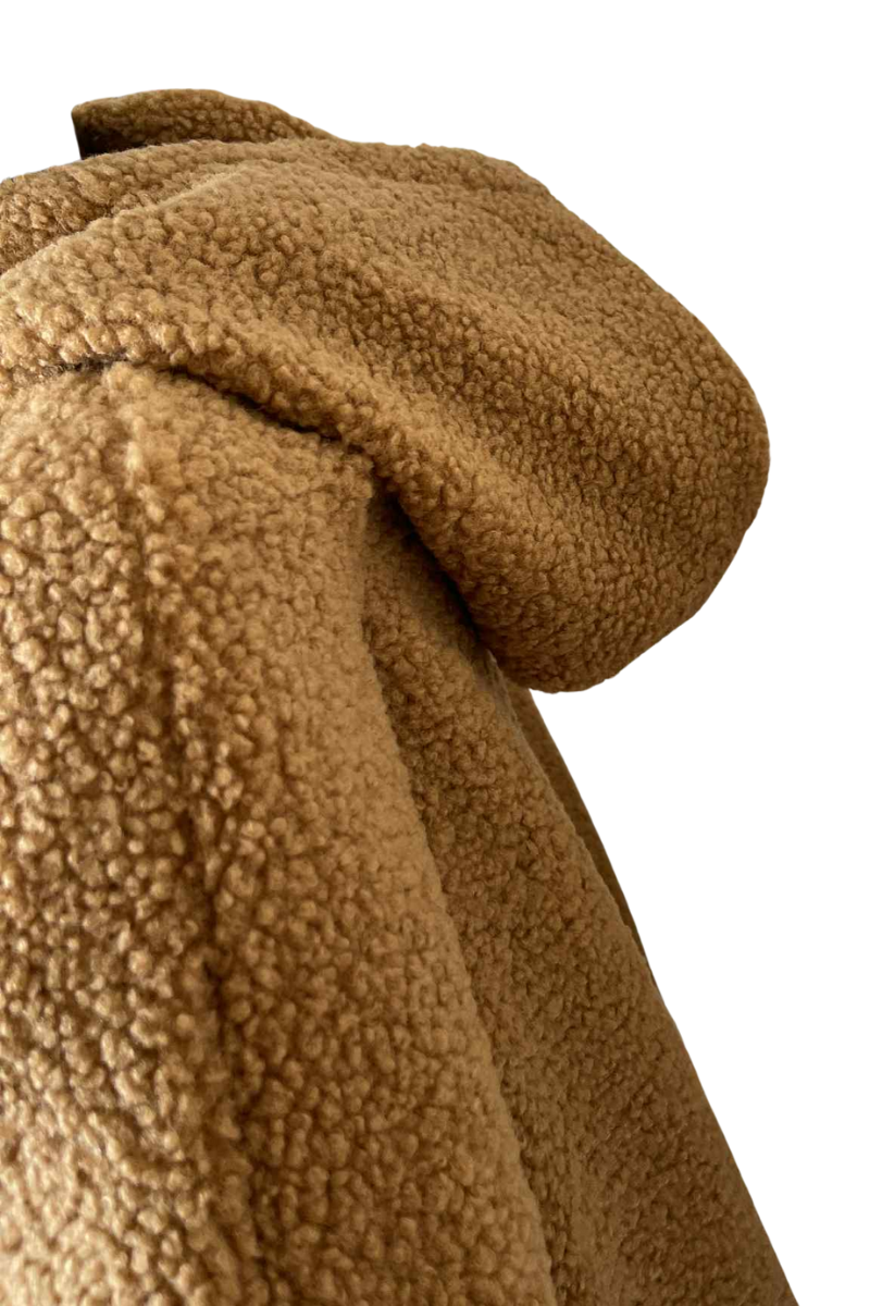ANGELA Boucle Zip Hoodie - Camel