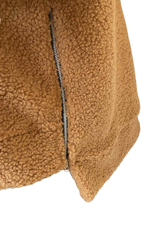 ANGELA Boucle Zip Hoodie - Camel