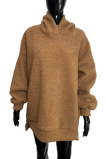 ANGELA Boucle Zip Hoodie - Camel