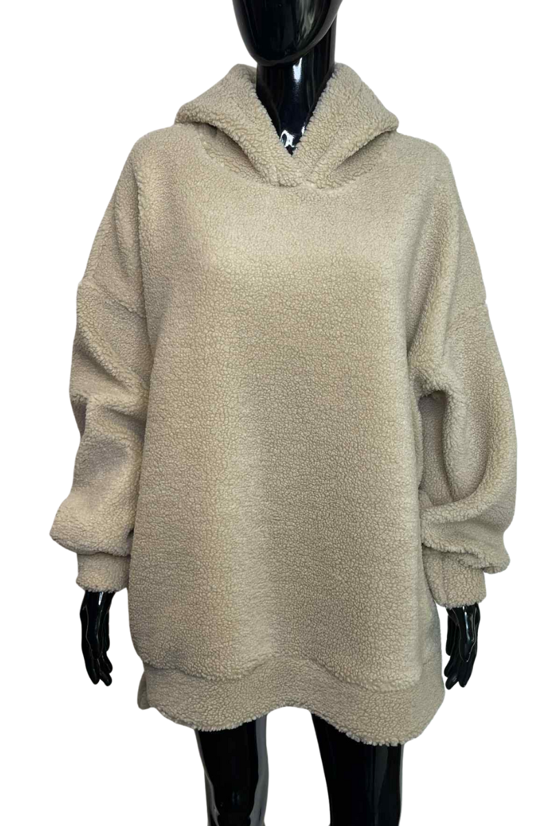 ANGELA Boucle Zip Hoodie - Cream