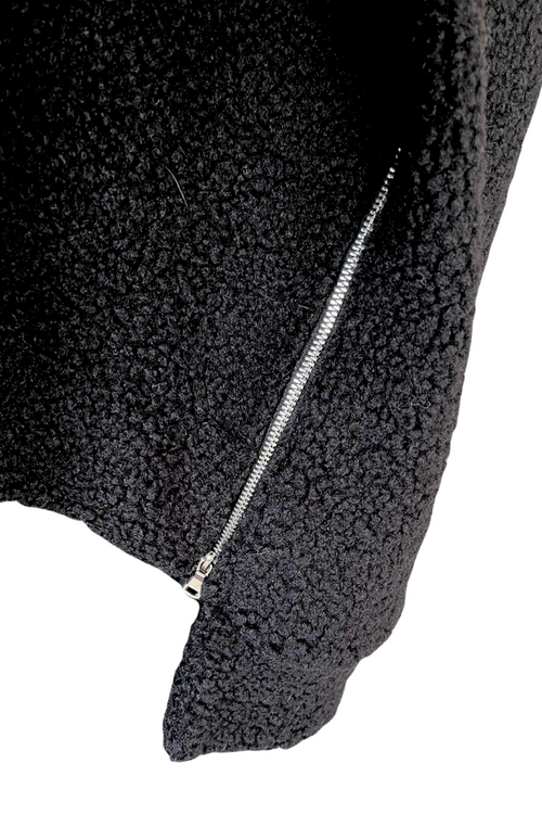 ANGELA Boucle Zip Hoodie - Black
