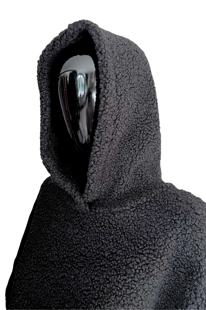 ANGELA Boucle Zip Hoodie - Black