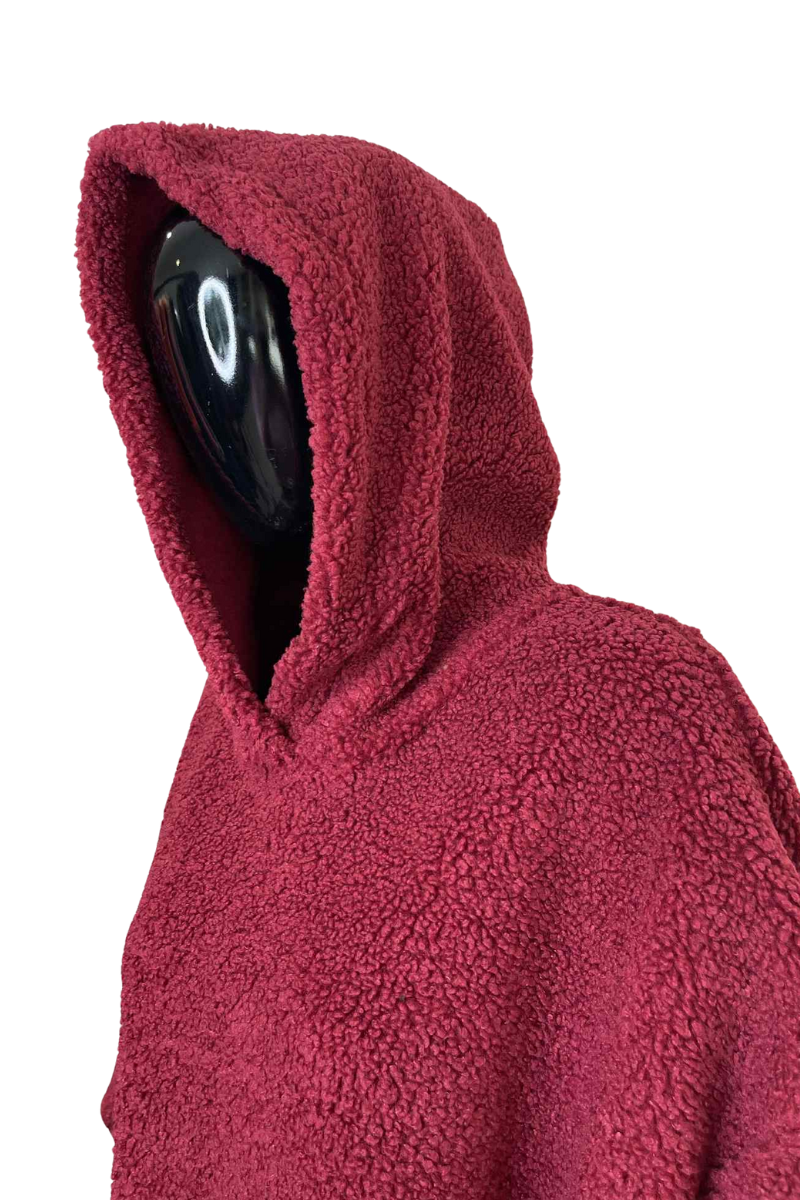 ANGELA Boucle Zip Hoodie - Wine