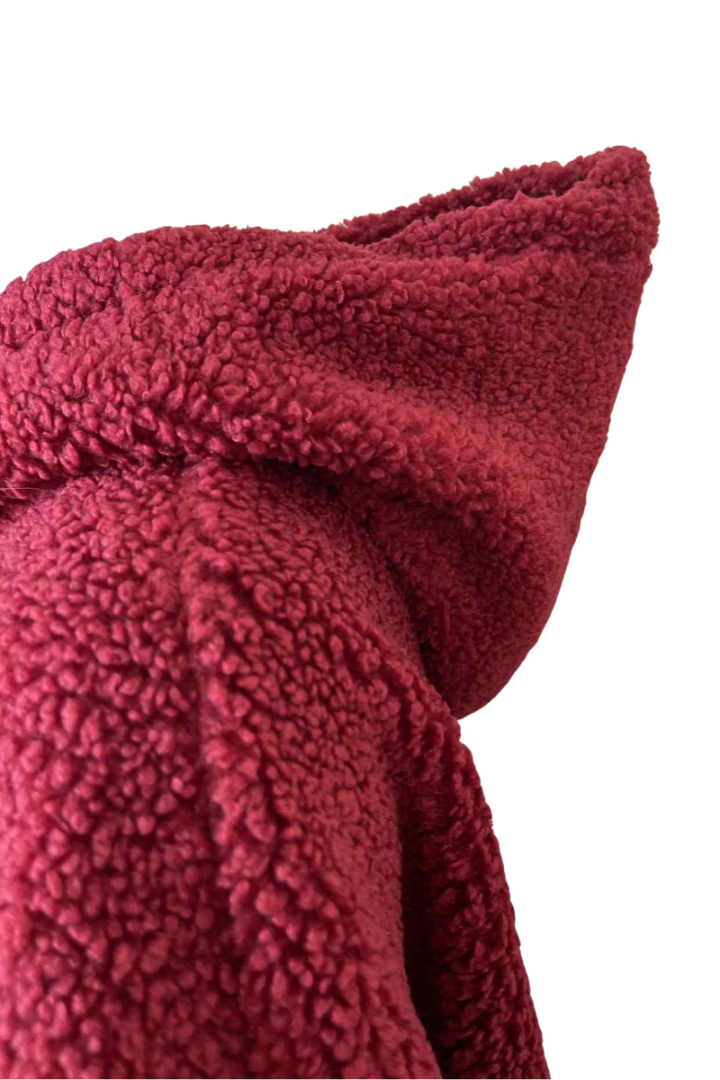 ANGELA Boucle Zip Hoodie - Wine