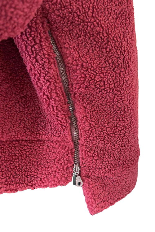 ANGELA Boucle Zip Hoodie - Wine