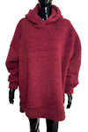 ANGELA Boucle Zip Hoodie - Wine