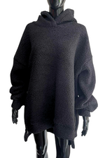 ANGELA Boucle Zip Hoodie - Black