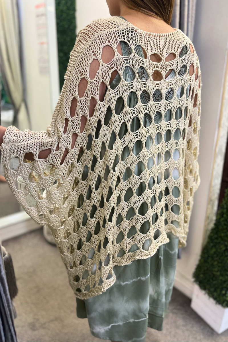 NADINE Open Knit Top - Beige
