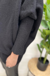 ELIZABETH Asymmetric Knitted Jumper - Black