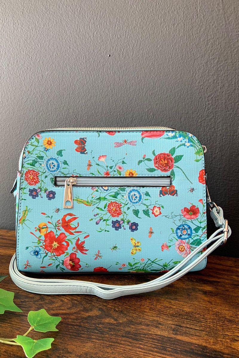 SKYLA Floral Crossbody Bag - Blue