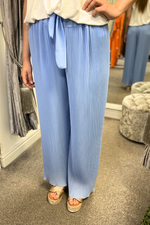 SOPHIE Pleated Palazzo Trousers - Light Blue