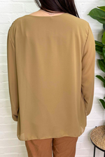 TONIA Pleated Top -Camel