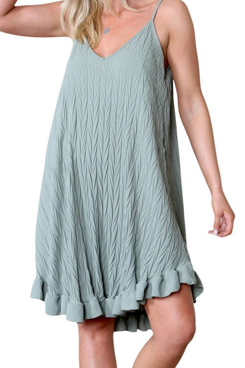 CATHY Crinkle Dress - Khaki