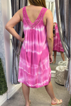 GIANA Crochet Tie-Dye Dress - Fuchsia
