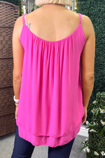 LIBERTY Layered Cami Vest - Fuchsia