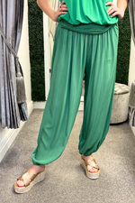DARIA Plain Harem Trousers - Jade Green (NO RETURNS)
