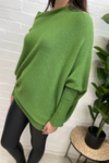 ELIZABETH Asymmetric Knitted Jumper - Green