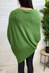 ELIZABETH Asymmetric Knitted Jumper - Green