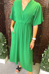 JODIE Plain Pocket Dress - Jade Green