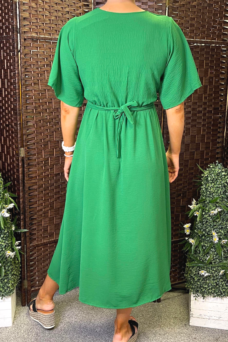 JODIE Plain Pocket Dress - Jade Green