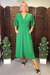 JODIE Plain Pocket Dress - Jade Green