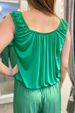 SHONA Plain Vest Top - Jade Green