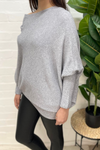 ELIZABETH Asymmetric Knitted Jumper - Grey