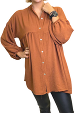 HEIDI Plain Shirt - Rust