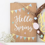 'Hello Spring' Hanging Sign