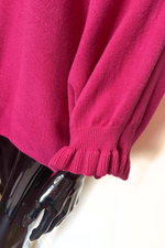 JOSIE Frill Sleeve Knit Top - Fuchsia