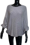 JOSIE Frill Sleeve Knit Top - Grey