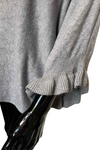 JOSIE Frill Sleeve Knit Top - Grey