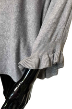 JOSIE Frill Sleeve Knit Top - Grey