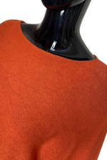 JOSIE Frill Sleeve Knit Top - Burnt Orange