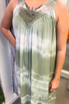 GIANA Crochet Tie-Dye Dress - Khaki