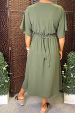 JODIE Plain Pocket Dress - Khaki