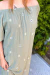 JOSIE Daisy Bardot Dress - Khaki