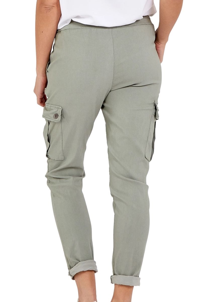 KIRSTY Cargo Magic Trousers - Khaki