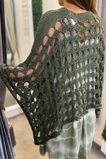 NADINE Open Knit Top - Khaki