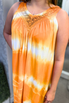 GIANA Crochet Tie-Dye Dress - Orange